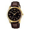 CASIOSTANDARD Serieses Men's Golden/Brown Quartz Waterproof Mens GoldBrown Analog