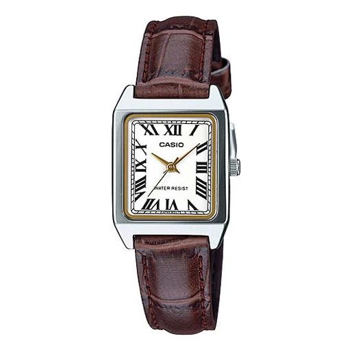 CASIOes Fashiones White/ Quartz Brown Analog