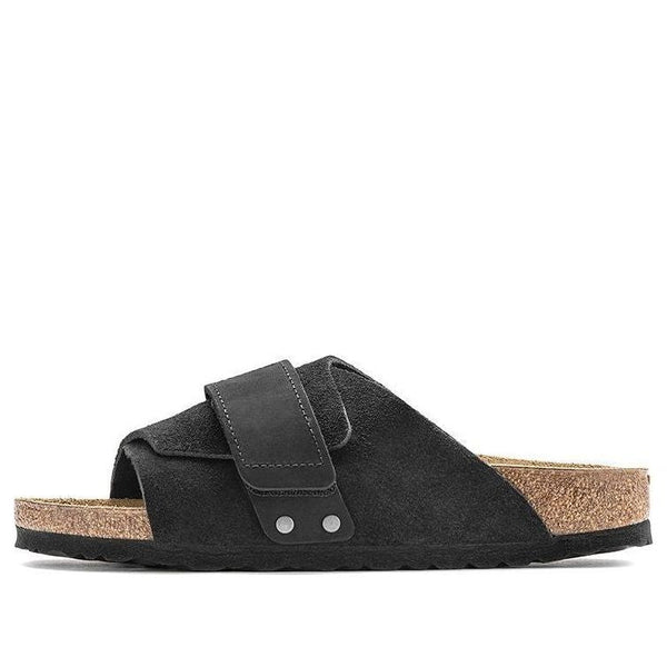 BirkenstockKyoto Nubuck-Suede Leather Narrow Fit Sandals 'Black'
