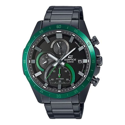 CASIOWaterproof EDIFICE Mens BlackGreen Analog