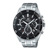 CASIOEDIFICE Waterproof Sports Stainless Steel Strap Mens Black Analog