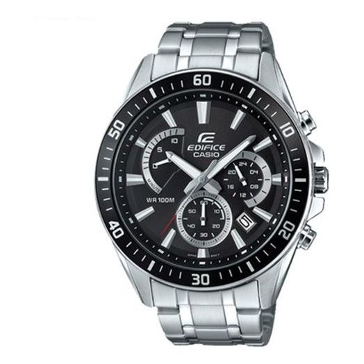 CASIOEDIFICE Waterproof Sports Stainless Steel Strap Mens Black Analog