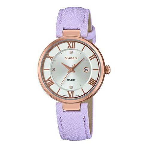 CASIOWaterproof SHEEN Sapphire Crystal Quartz Purple Analog