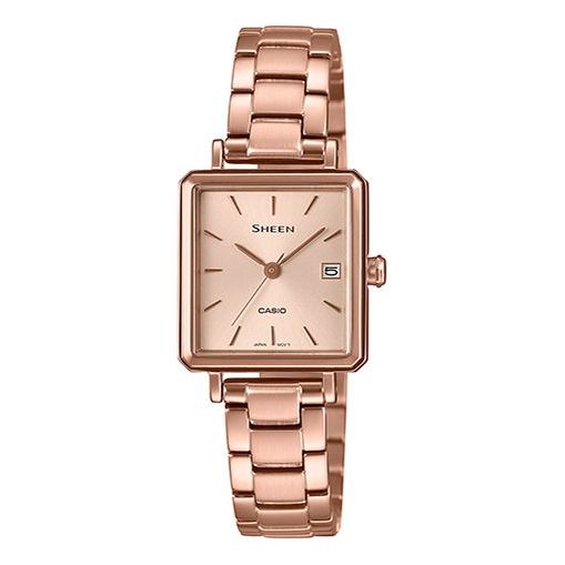 CASIOQuartz Waterproof Sapphire Crystal SHEEN Rose Gold Analog