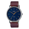 CASIOMen's  Business Retro Classic Large waterproof quartz Watch Strap Brown Mens Blue Analog
