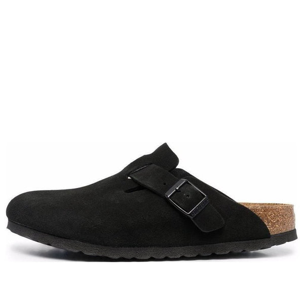 Birkenstock(WMNS)  Boston Soft Footbed Suede Leather Narrow Fit Mules 'Black'