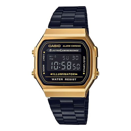 CASIOStandard Vintage Black/Golden Waterproof Mens BlackGold Digital