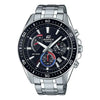 CASIOQuartz Waterproof EDIFICE Stainless Steel Strap Black Watch Dial Mens Black Analog