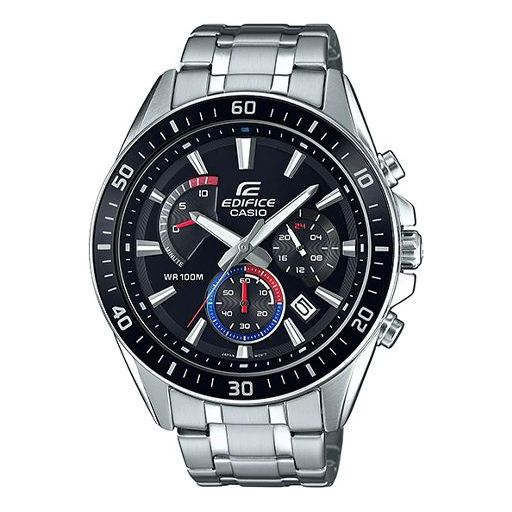 CASIOQuartz Waterproof EDIFICE Stainless Steel Strap Black Watch Dial Mens Black Analog