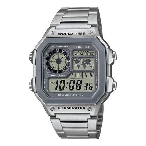CASIOMale YOUTH Japan / South Korea Fashion Waterproof Mens Silver Digital