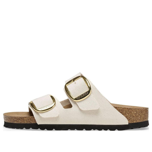 BirkenstockArizona Big Buckle Rivet Logo Textile Narrow Fit 'Vegan Canvas Eggshell'