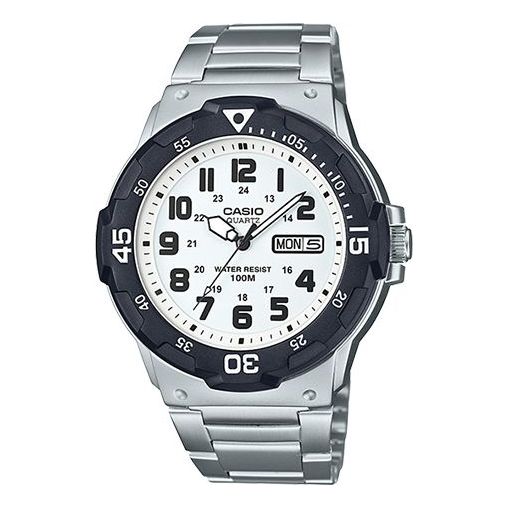 CASIOWaterproof Stainless Steel Strap Quartz Sports Mens Silver Analog