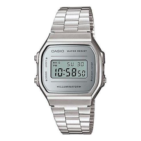 CASIOWaterproof Mens SilverWhite Digital