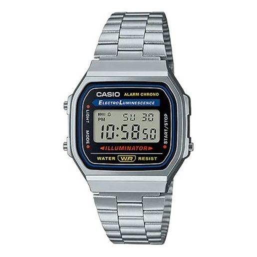 CASIOCasio Retro Fashion Digital Watch 'Silver Black Blue'
