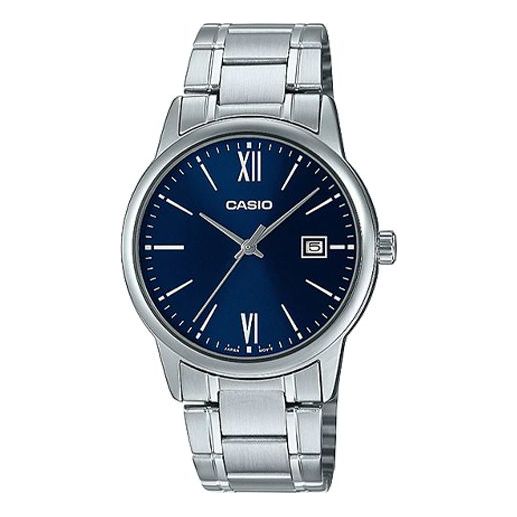 CASIOCasio Dress Minimalistic Retro Analog Watch 'Silver Navy'