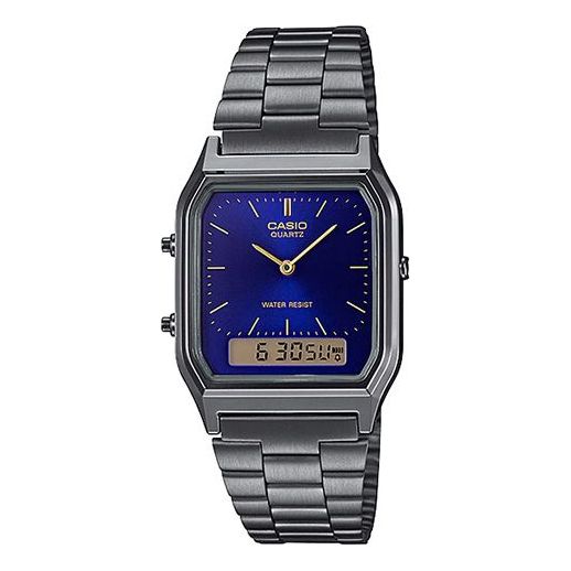 CASIOQuartz Stainless Steel Strap Waterproof Unisex Mens Blue Analog/Digital Combo