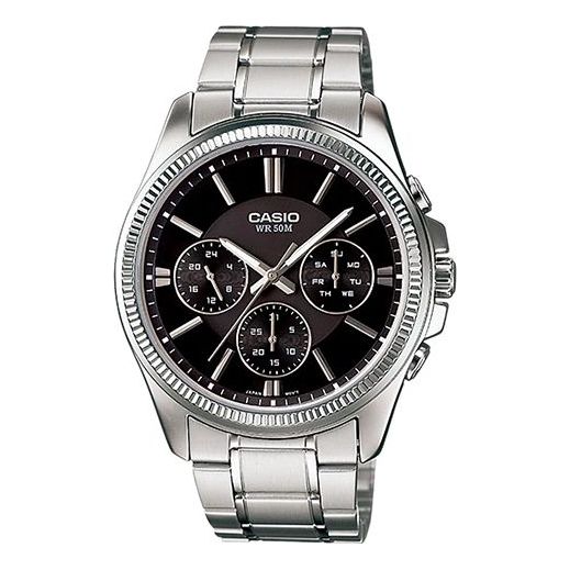 CASIOWaterproof Quartz Stainless Steel Strap Mens Black Analog