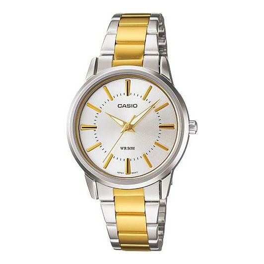 CASIO50m Waterproof Gold Color Stainless Steel Strap Couple Unisex Mens Analog