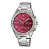CASIOWaterproof Stainless Steel Strap Wine Red Analog