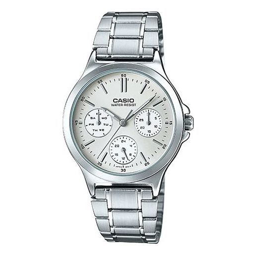 CASIOWaterproof Stainless Steel Strap Quartz White Analog