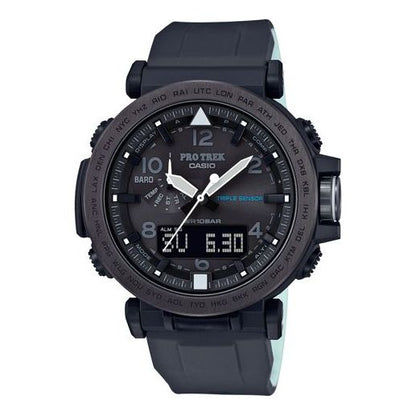 CASIOWaterproof Sports Solar Powered Mens Black Analog/Digital Combo