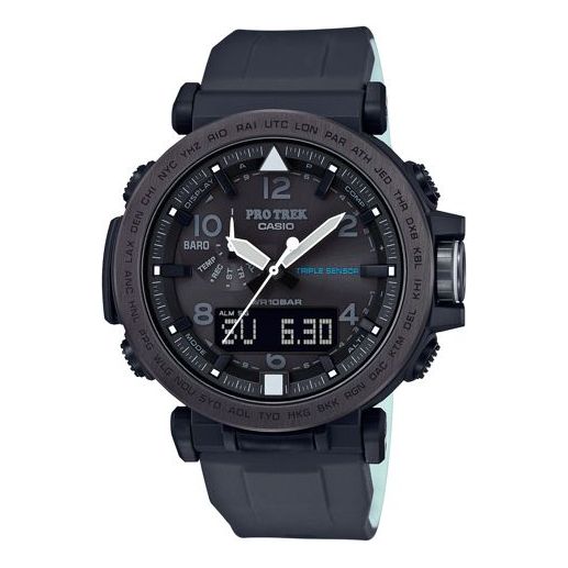 CASIOWaterproof Sports Solar Powered Mens Black Analog/Digital Combo