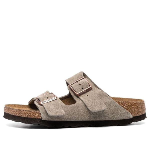 BirkenstockArizona Soft Footbed Suede Leather Narrow Fit Sandals 'Taupe'