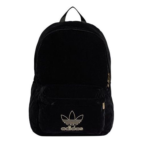 adidasoriginals Adi Velvet Backpack 'Black Gold Metallic'