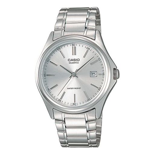 CASIOWaterproof Stainless Steel Strap Mens Silver Analog