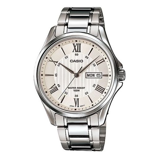 CASIOWaterproof Stainless Steel Strap Quartz Mens Silver Analog