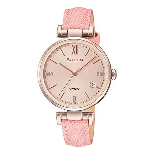 CASIOWaterproof SHEEN Quartz Sapphire Crystal Pink Analog
