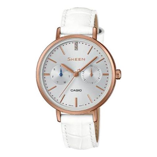 CASIOSHEEN Series Waterproof White Silver Analog