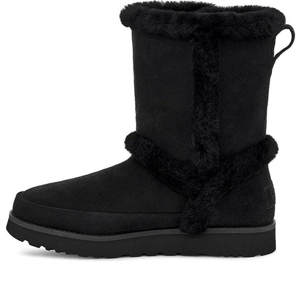 UGG(WMNS)  Classic Short Fluff Spill Seam Snow Boots Black