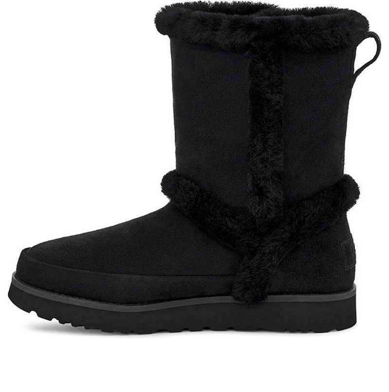 UGG(WMNS)  Classic Short Fluff Spill Seam Snow Boots Black