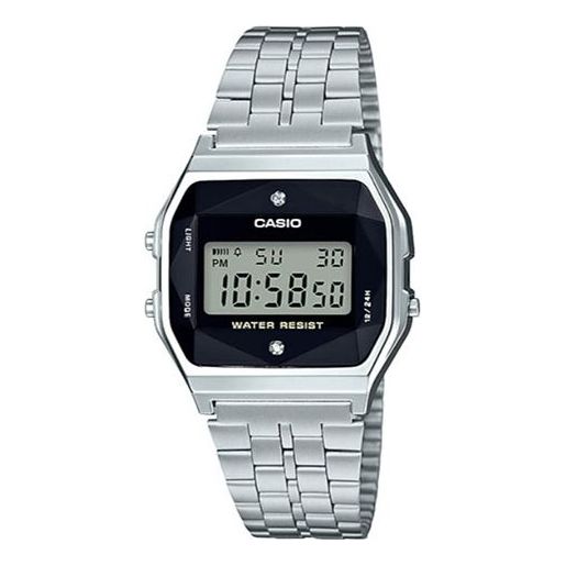 CASIOClassical Vintage Waterproof Black/ Unisex Mens Silver Digital