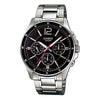CASIOWaterproof Stainless Steel Strap Quartz Mens Black Analog