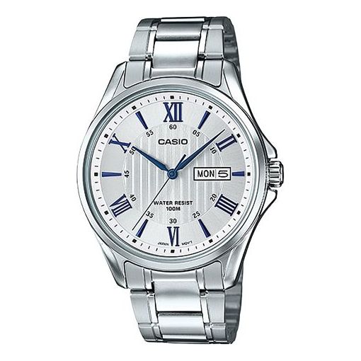 CASIOWaterproof Stainless Steel Strap Mens Silver Analog