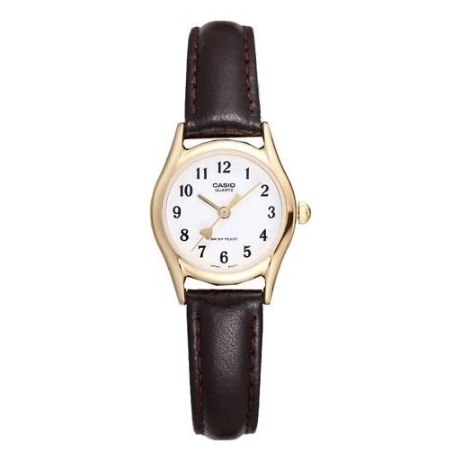CASIOCasio Influencer Analog Leather Strap Watch 'Dark Brown White Gold'