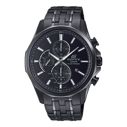 CASIOWaterproof EDIFICE Sapphire Crystal Mens Black Analog