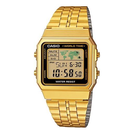 CASIOClassical Vintage Square Mens Gold Digital