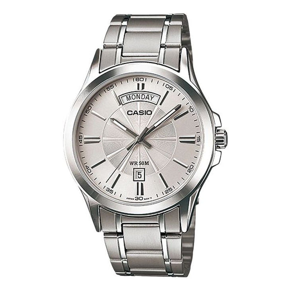 CASIOSports Quartz Waterproof Stainless Steel Strap Unisex Mens SilverGray Analog