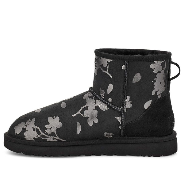 UGG(WMNS)  Classic Mini Floral Foil Fleece Lined Black