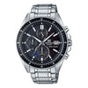 CASIOEDIFICE Quartz Waterproof Solar Powered Stainless Steel Strap Mens Black Analog