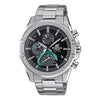 CASIOEDIFICE Quartz Waterproof Sapphire Crystal Solar Powered Black DialSilver Strap Mens BlackSilver Analog
