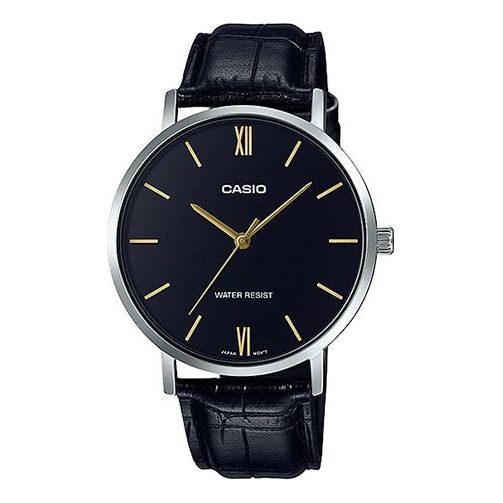 CASIOMen' s DRESS Belt Wrist Mens Black Analog