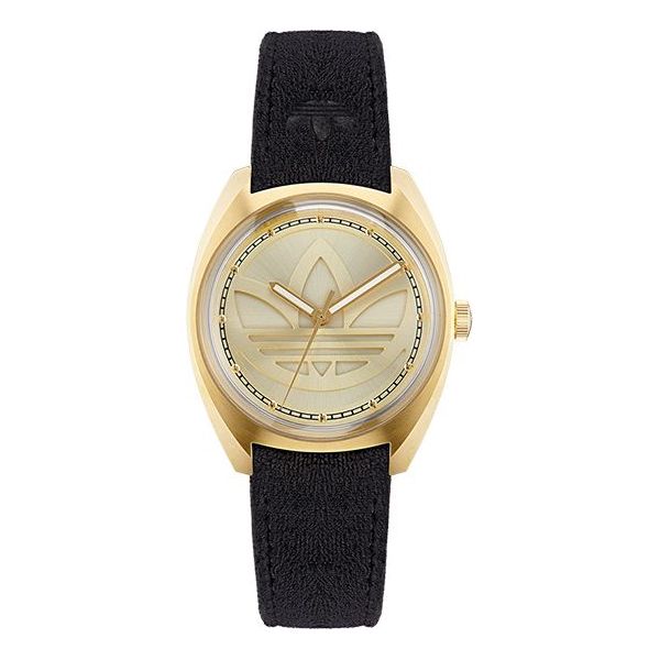 adidasEdition 1 Fashion Black Stainless Steel & Velvet Strap Watch 'Black Gold'