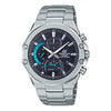 CASIOWaterproof EDIFICE Sapphire Crystal Solar Powered Mens Silver Analog