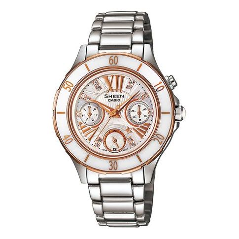 CASIOWaterproof Sports SHEEN Sapphire Crystal Gold Analog