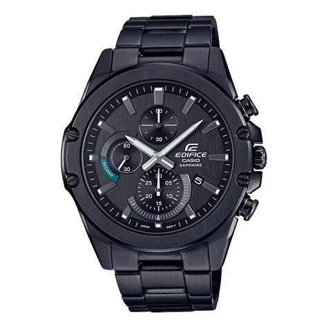 CASIOEDIFICE Waterproof Sapphire Crystal Quartz Solar Powered Mens Black Analog