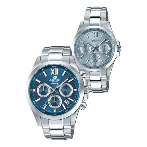 CASIOGeneral EDIFICE & SHEEN Japan / South Korea Fashion Couple Blue Analog